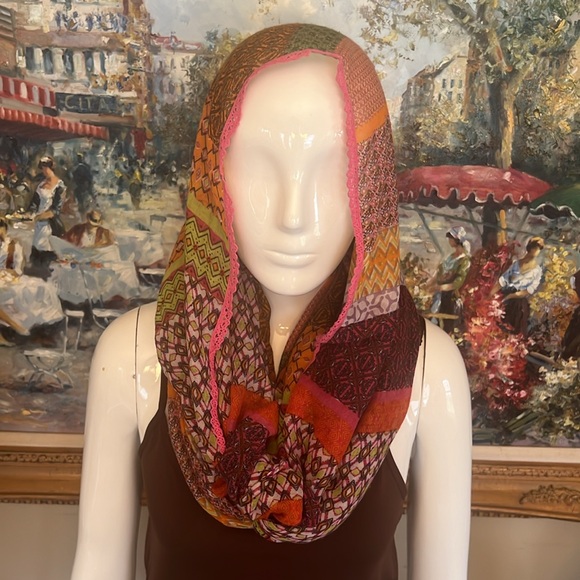 TUBULAR PATCHWORK INFINITY SCARF - Picture 3 of 5